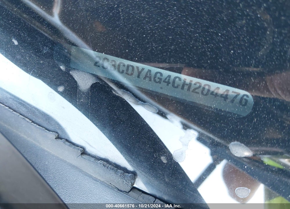2012 DODGE CHALLENGER VIN: 2C3CDYAG4CH204476