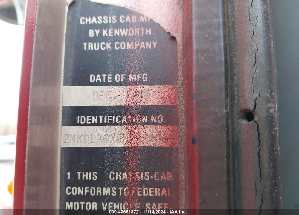 1989 KENWORTH T800 T800 VIN: 2NKDLA0X5KM529069