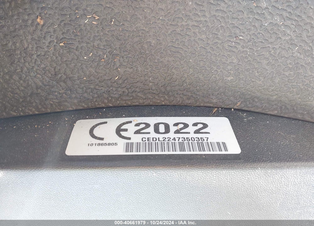 2022 GOLF CART CLUB CAR VIN: DL2247350357