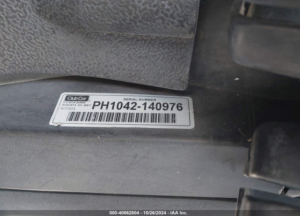 2010 GOLF CART OTHER VIN: PH1042140976