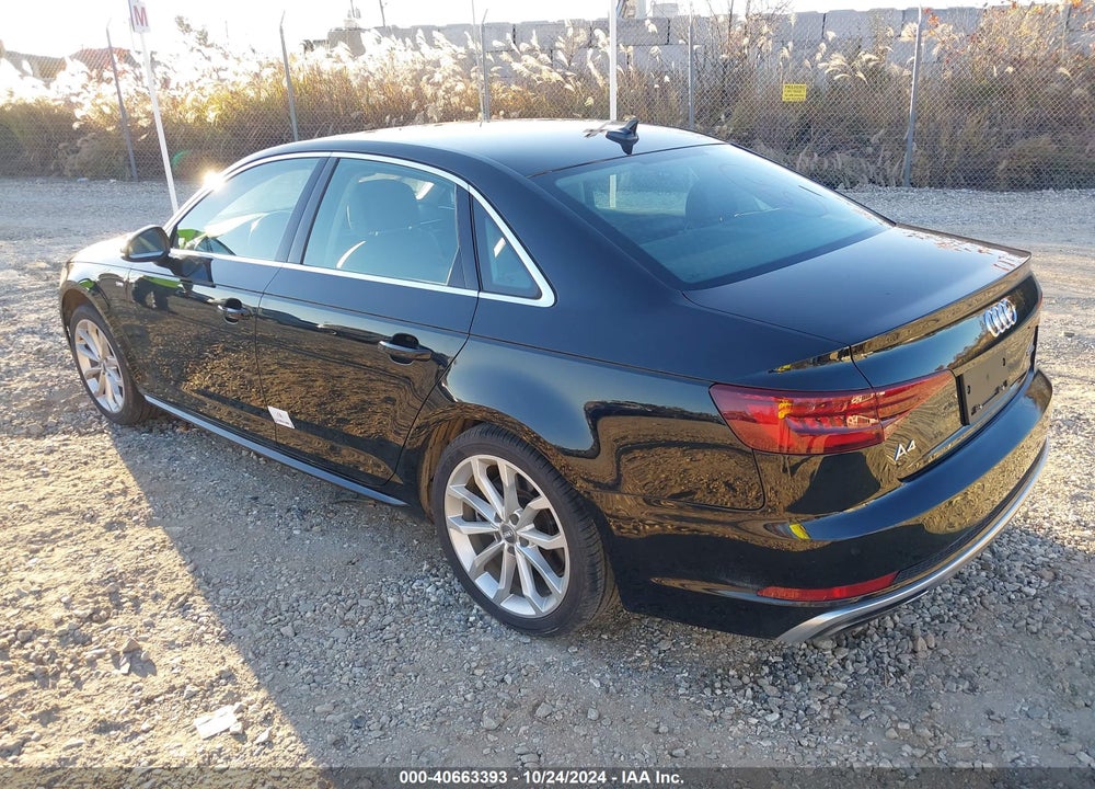 2019 AUDI A4 45 PREMIUM VIN: WAUENAF41KA118687