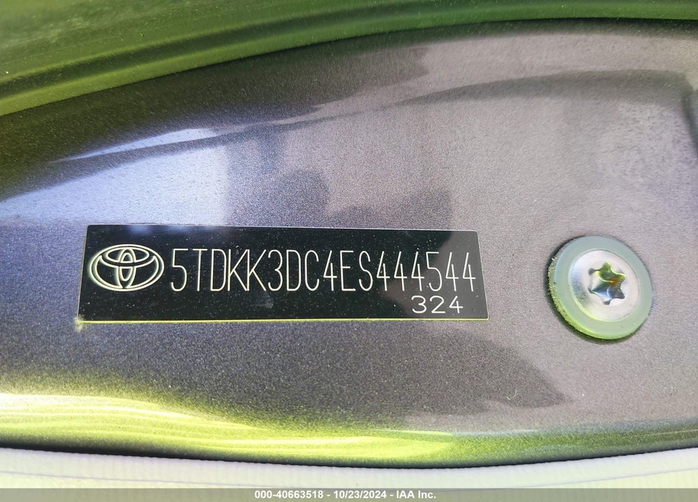 2014 TOYOTA SIENNA LE V6 8 PASSENGER VIN: 5TDKK3DC4ES444544