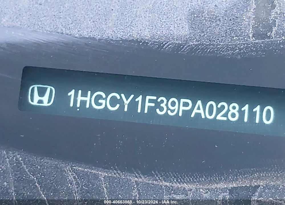 2023 HONDA ACCORD EX VIN: 1HGCY1F39PA028110