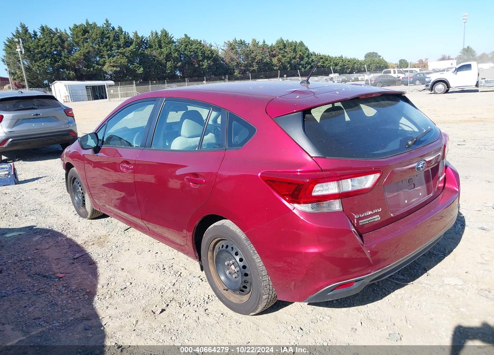 2019 SUBARU IMPREZA 2.0I VIN: 4S3GTAB63K3734128