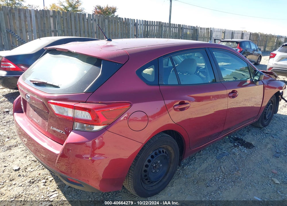 2019 SUBARU IMPREZA 2.0I VIN: 4S3GTAB63K3734128