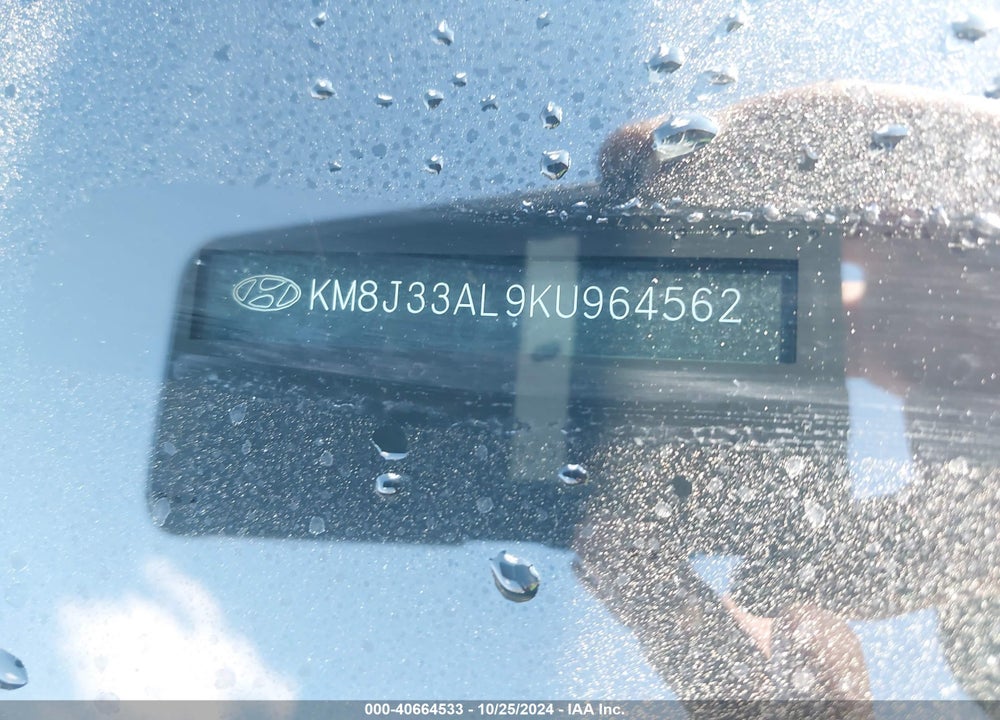 2019 HYUNDAI TUCSON LIMITED VIN: KM8J33AL9KU964562