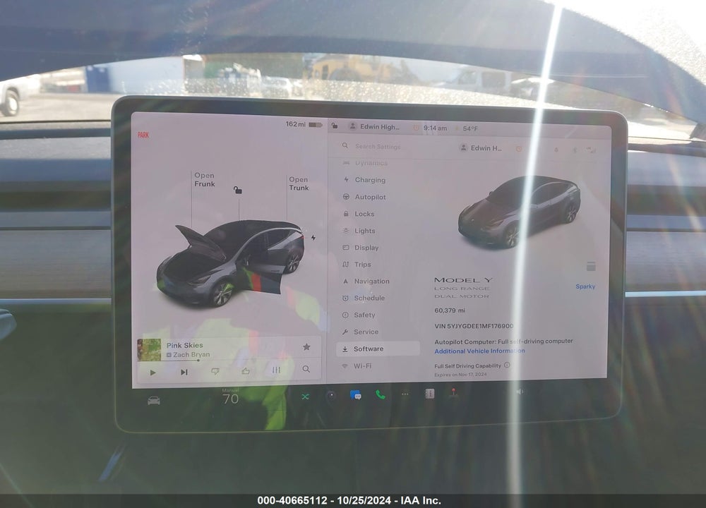 2021 TESLA MODEL Y LONG RANGE DUAL MOTOR ALL-WHEEL DRIVE VIN: 5YJYGDEE1MF176900
