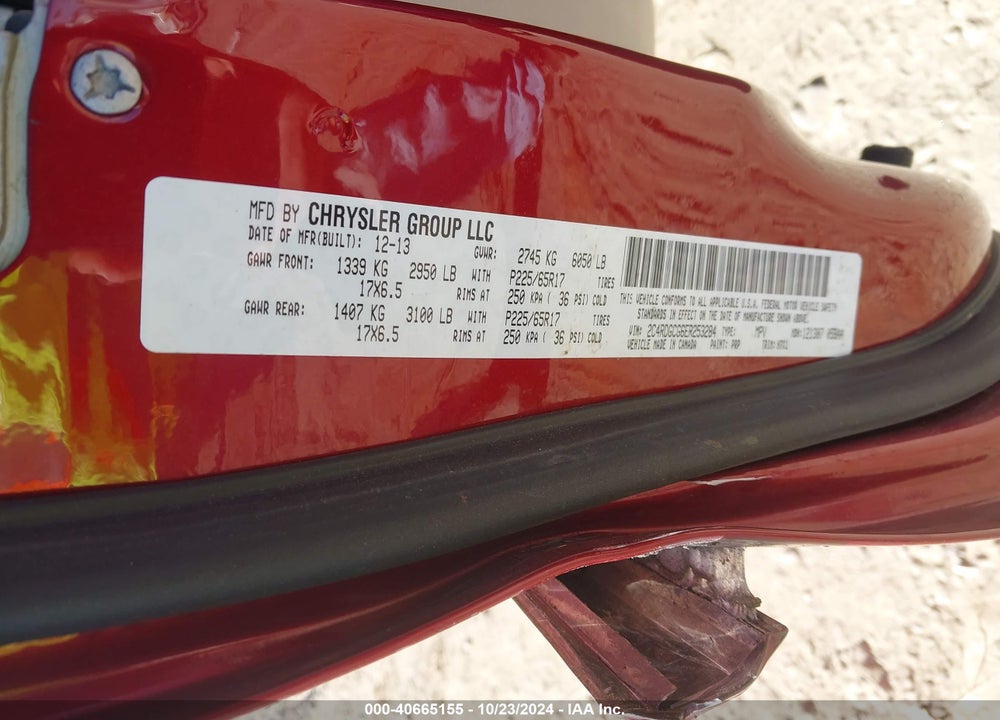 2014 DODGE GRAND CARAVAN SXT VIN: 2C4RDGCG6ER253284