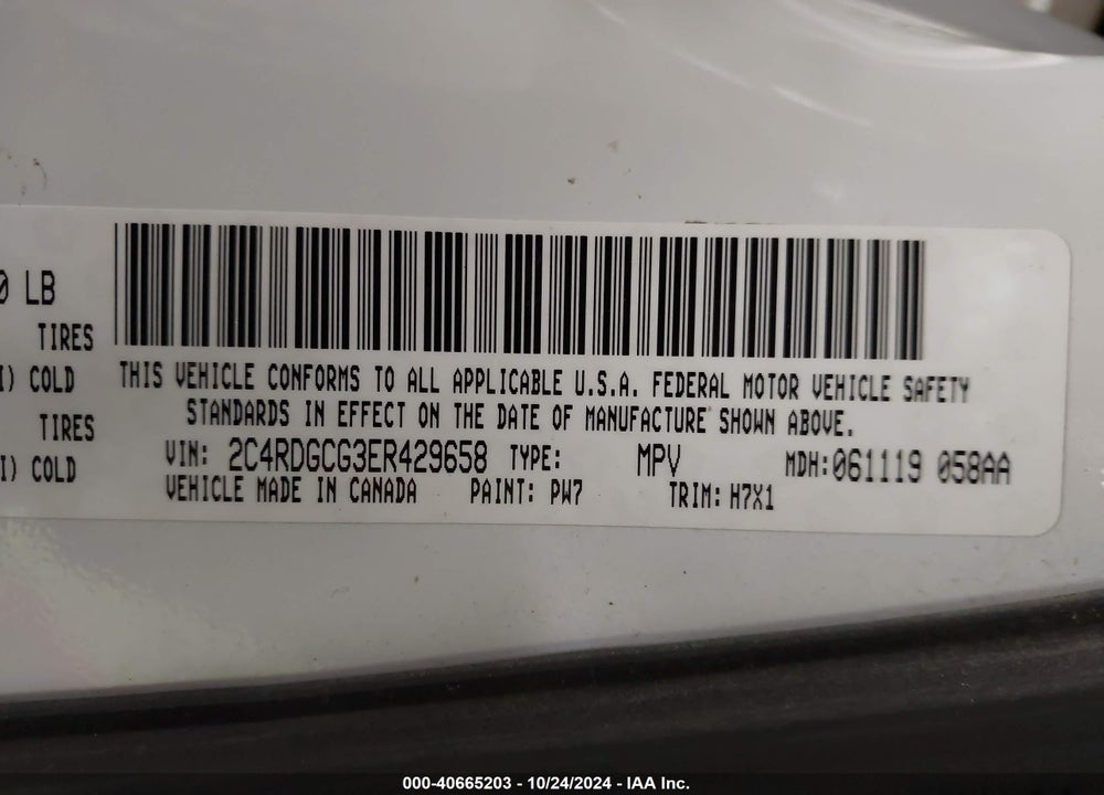 2014 DODGE GRAND CARAVAN SXT VIN: 2C4RDGCG3ER429658