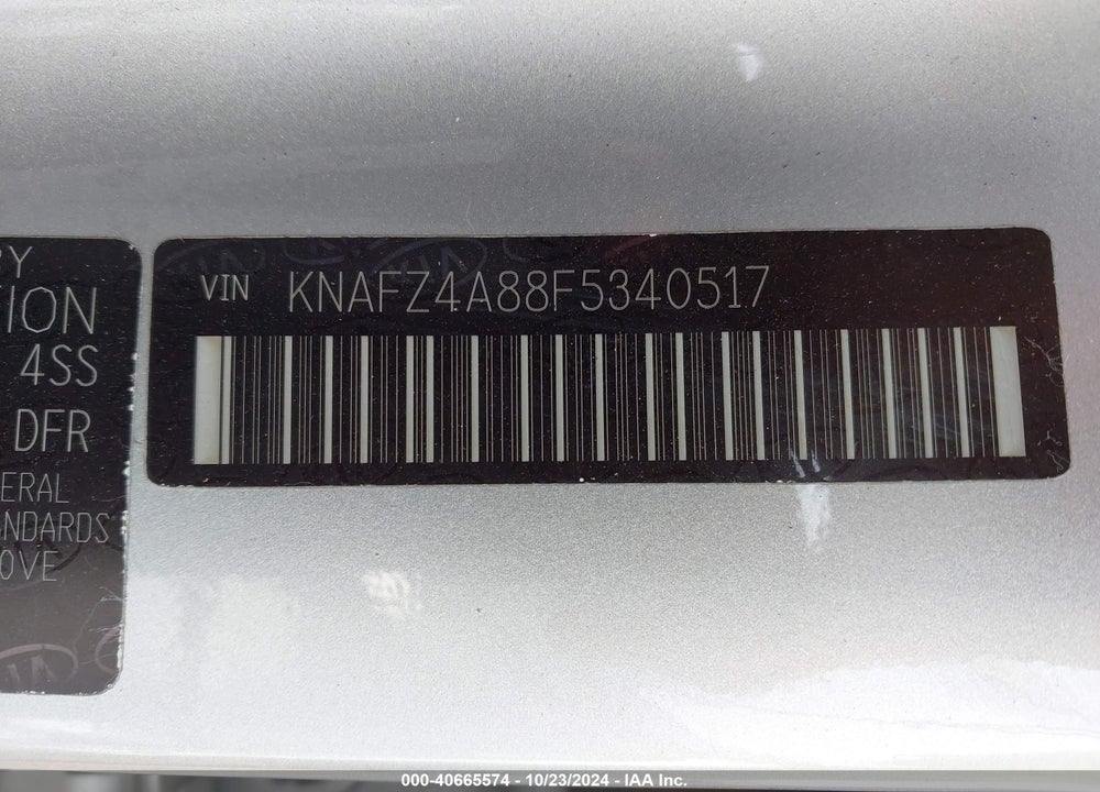 2015 KIA FORTE EX VIN: KNAFZ4A88F5340517