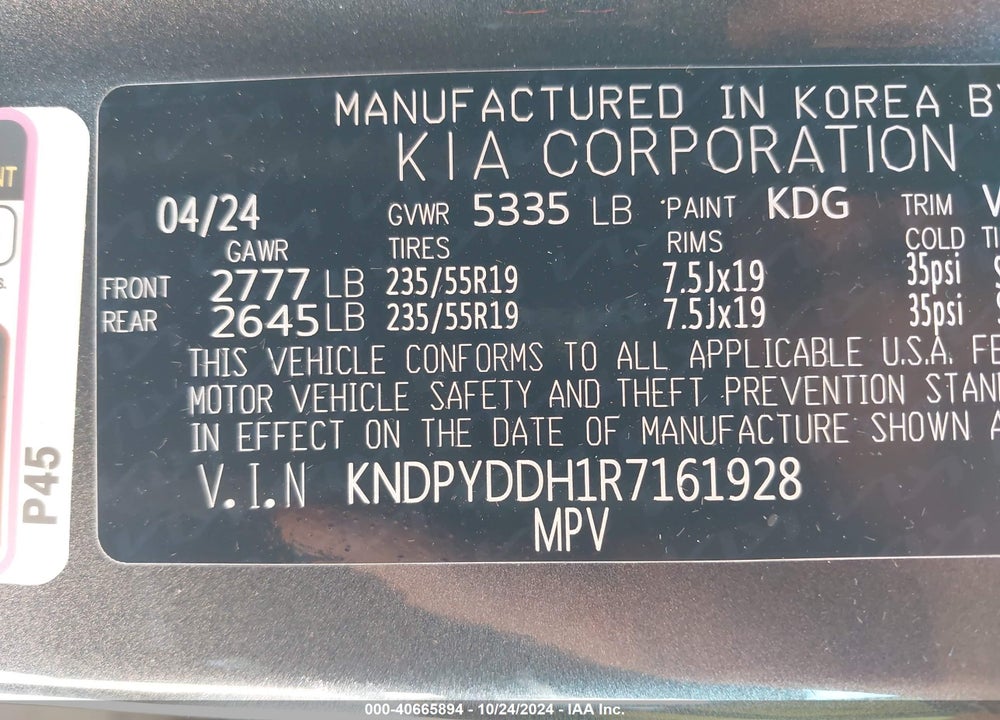 2024 KIA SPORTAGE PLUG-IN HYBRID X-LINE VIN: KNDPYDDH1R7161928