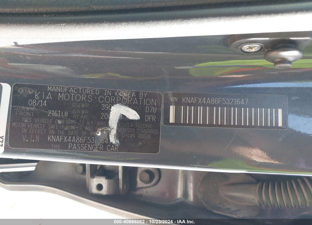 2015 KIA FORTE VIN: KNAFX4A86F5321647