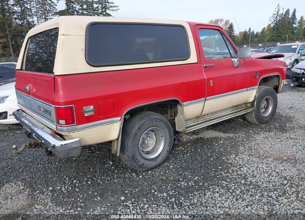 1988 CHEVROLET BLAZER V10 VIN: 1GNEV18K4JF122062