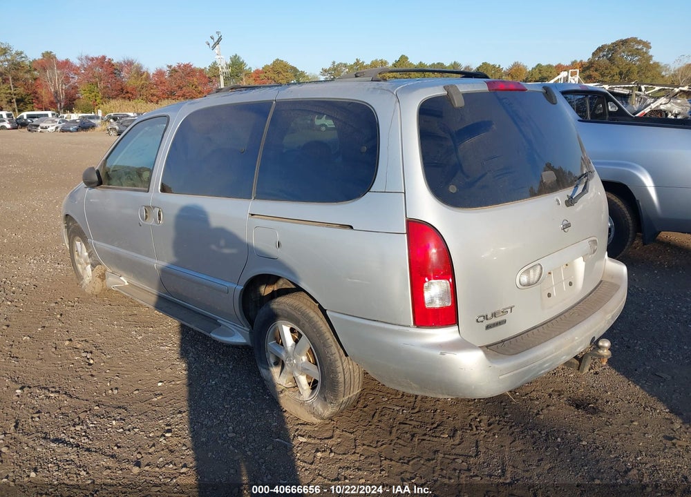 2001 NISSAN QUEST GLE VIN: 4N2ZN17T61D809718