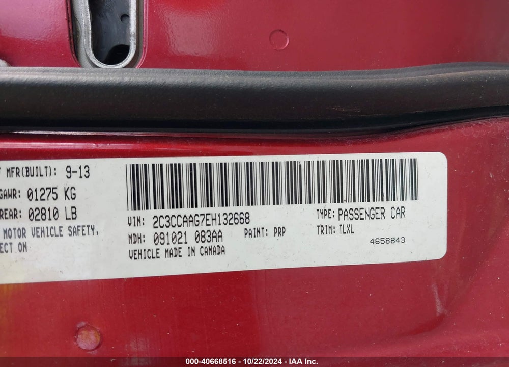 2014 CHRYSLER 300 VIN: 2C3CCAAG7EH132668