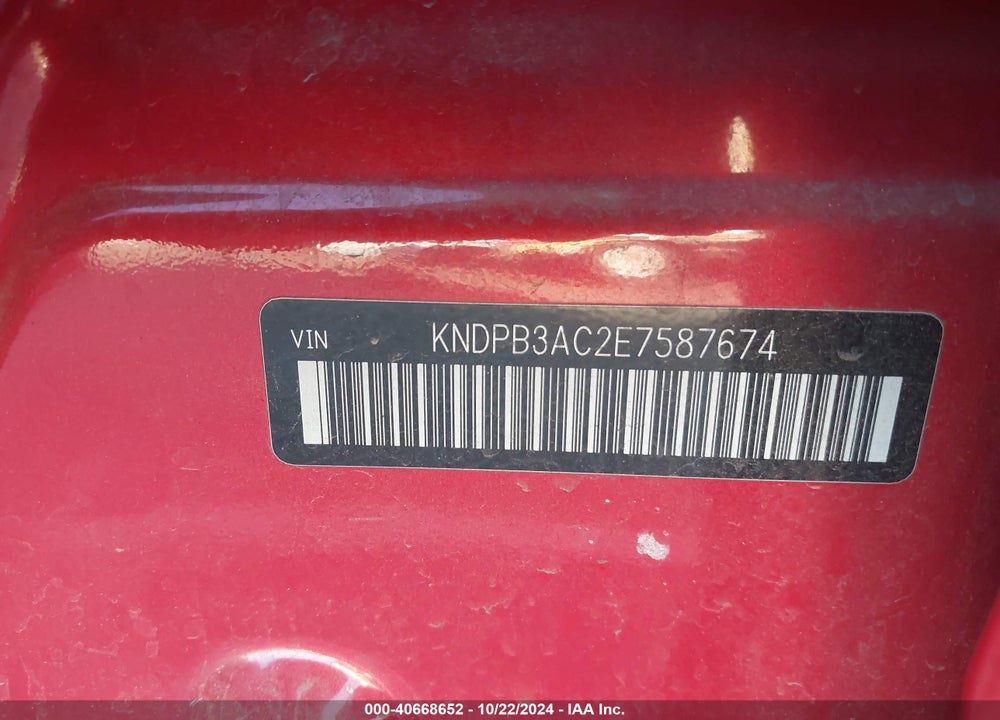 2014 KIA SPORTAGE LX VIN: KNDPB3AC2E7587674