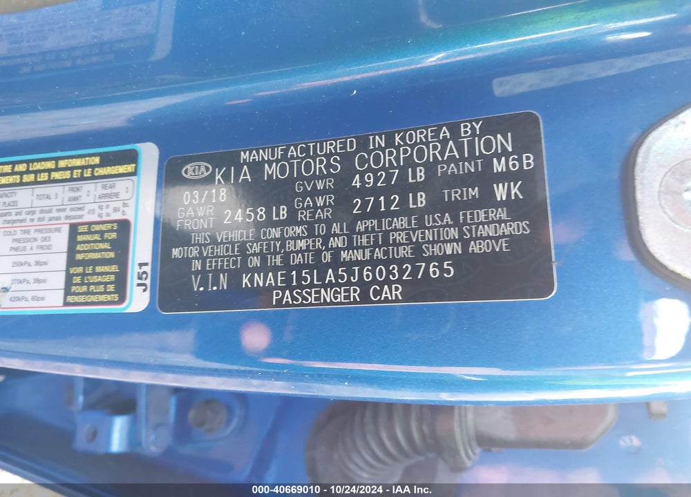 2018 KIA STINGER VIN: KNAE15LA5J6032765