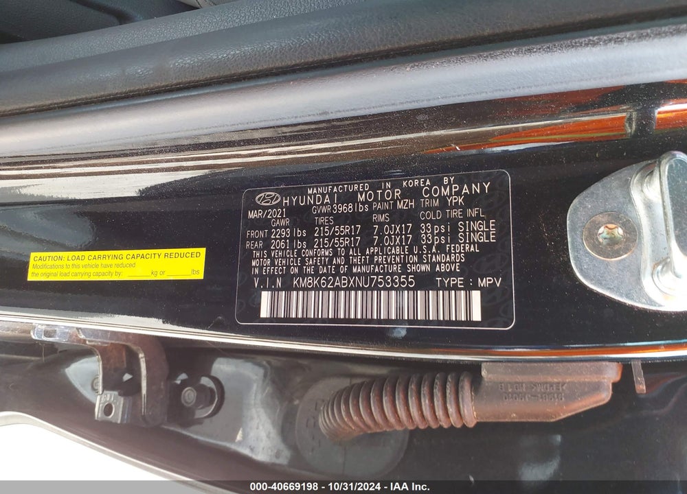 2022 HYUNDAI KONA SEL VIN: KM8K62ABXNU753355