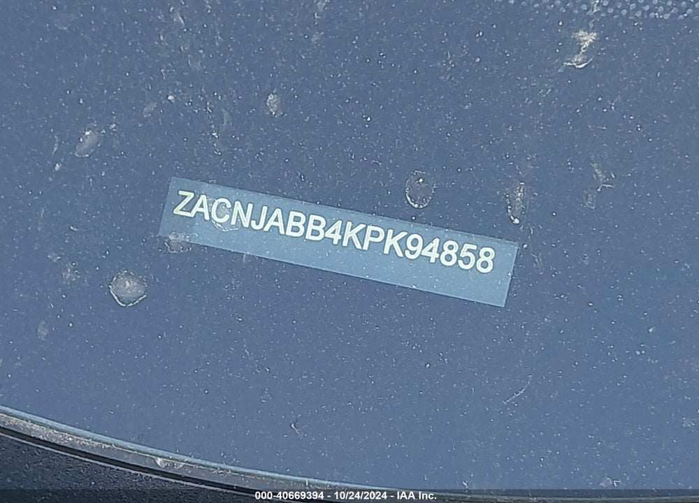 2019 JEEP RENEGADE LATITUDE FWD VIN: ZACNJABB4KPK94858