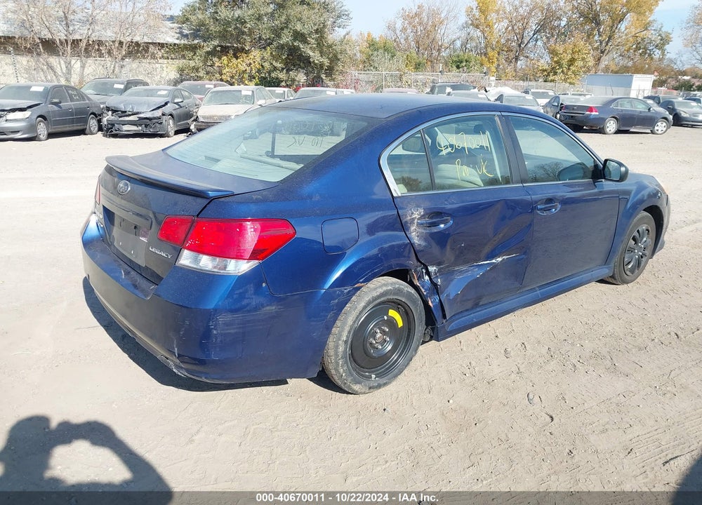 2011 SUBARU LEGACY 2.5I VIN: 4S3BMCA65B3251681