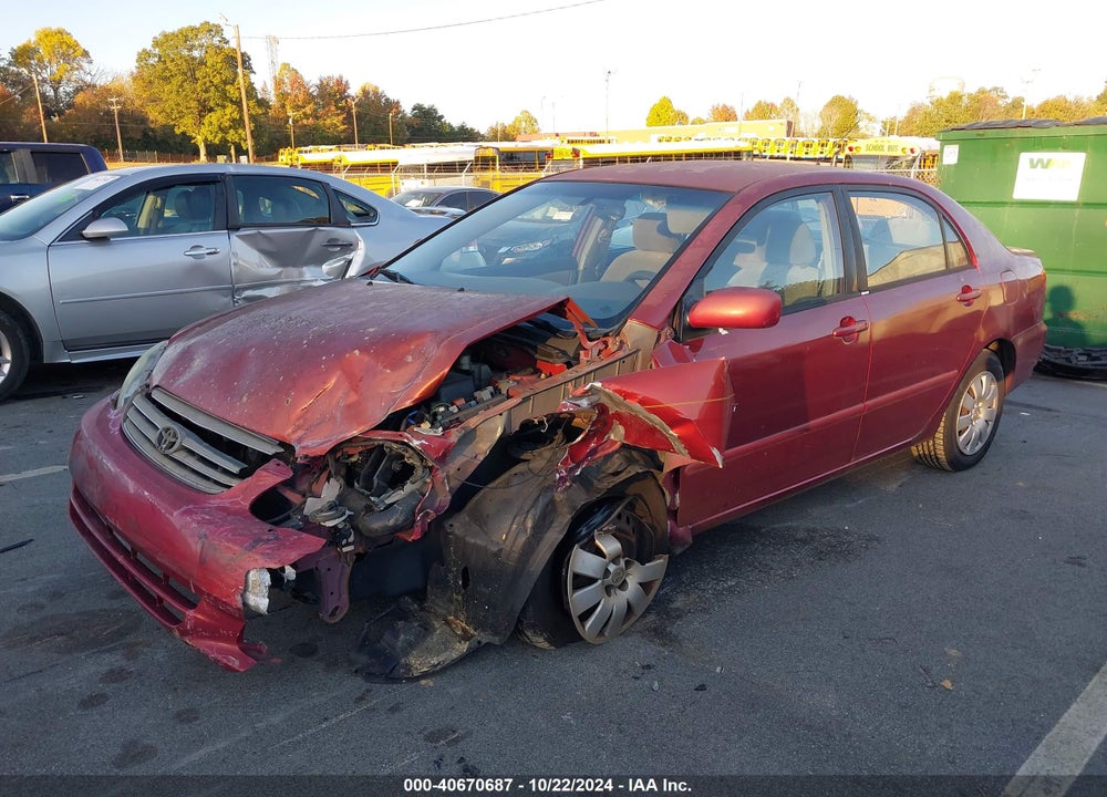 2004 TOYOTA COROLLA LE VIN: 2T1BR32E94C293983