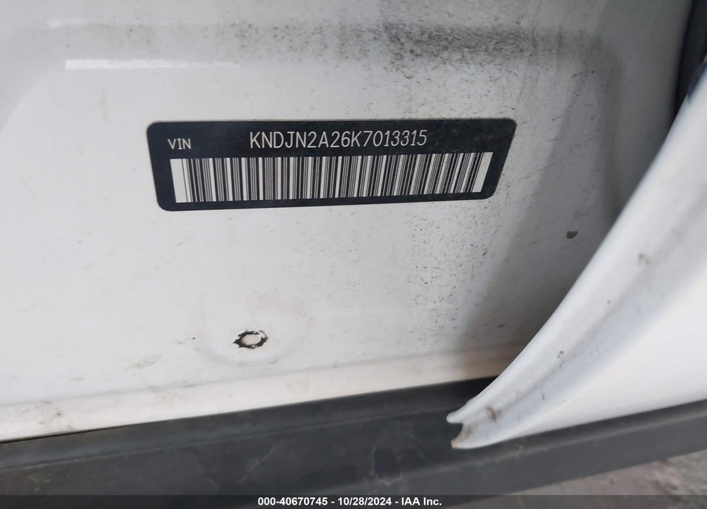 2019 KIA SOUL VIN: KNDJN2A26K7013315