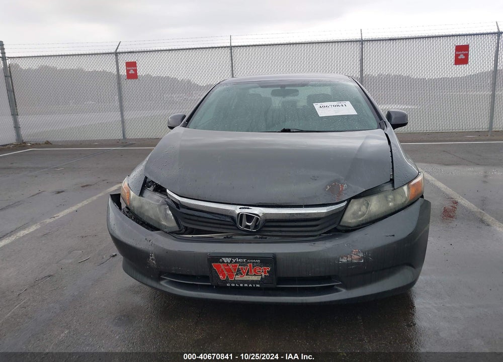 2012 HONDA CIVIC SDN LX VIN: 19XFB2F57CE054409