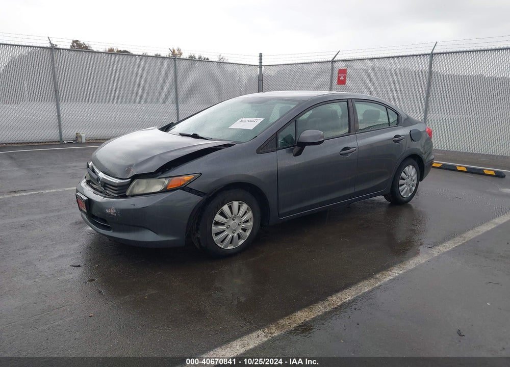 2012 HONDA CIVIC SDN LX VIN: 19XFB2F57CE054409