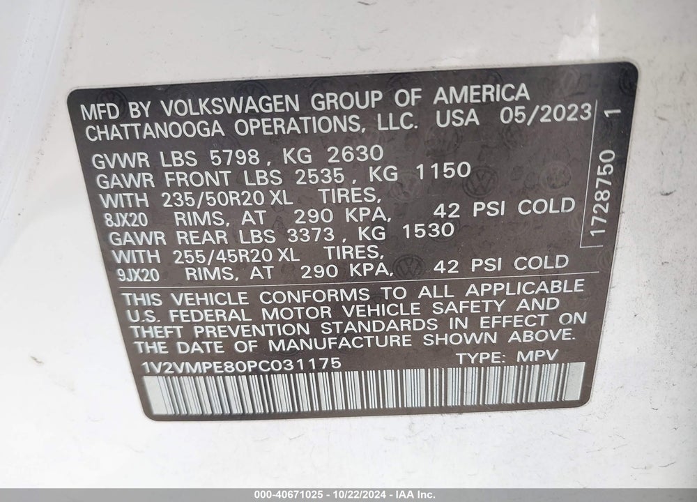 2023 VOLKSWAGEN ID.4 PRO/PRO S VIN: 1V2VMPE80PC031175