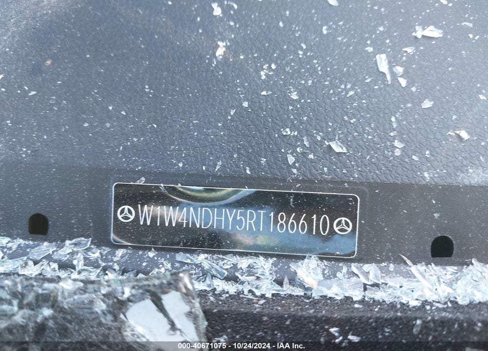 2024 MERCEDES-BENZ SPRINTER 2500 HIGH ROOF 4-CYL DIESEL HO VIN: W1W4NDHY5RT186610
