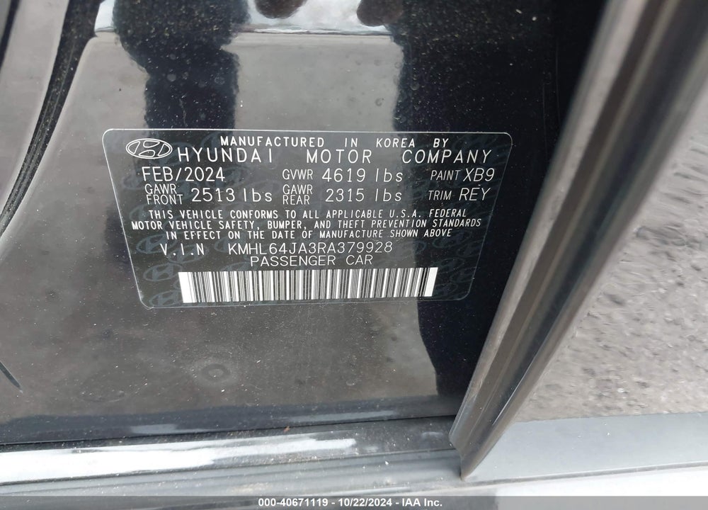 2024 HYUNDAI SONATA SEL VIN: KMHL64JA3RA379928