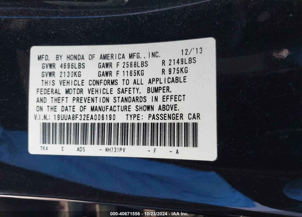 2014 ACURA TL 3.5 SPECIAL EDITION VIN: 19UUA8F32EA006190