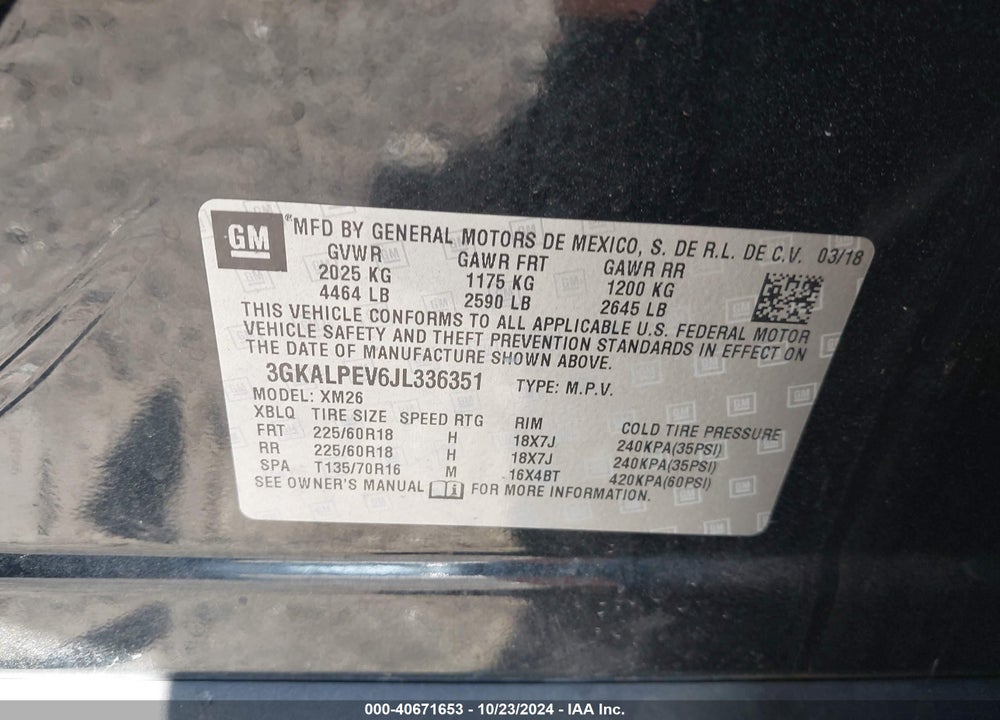 2018 GMC TERRAIN SLT VIN: 3GKALPEV6JL336351