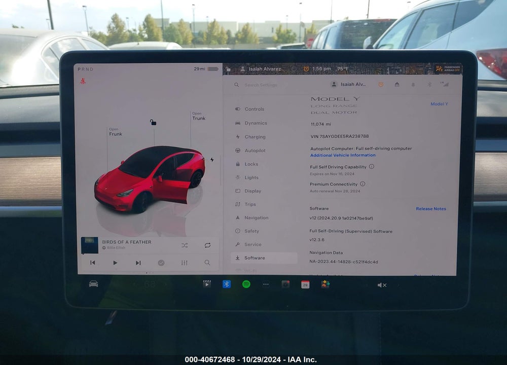 2024 TESLA MODEL Y LONG RANGE DUAL MOTOR ALL-WHEEL DRIVE VIN: 7SAYGDEE5RA238788
