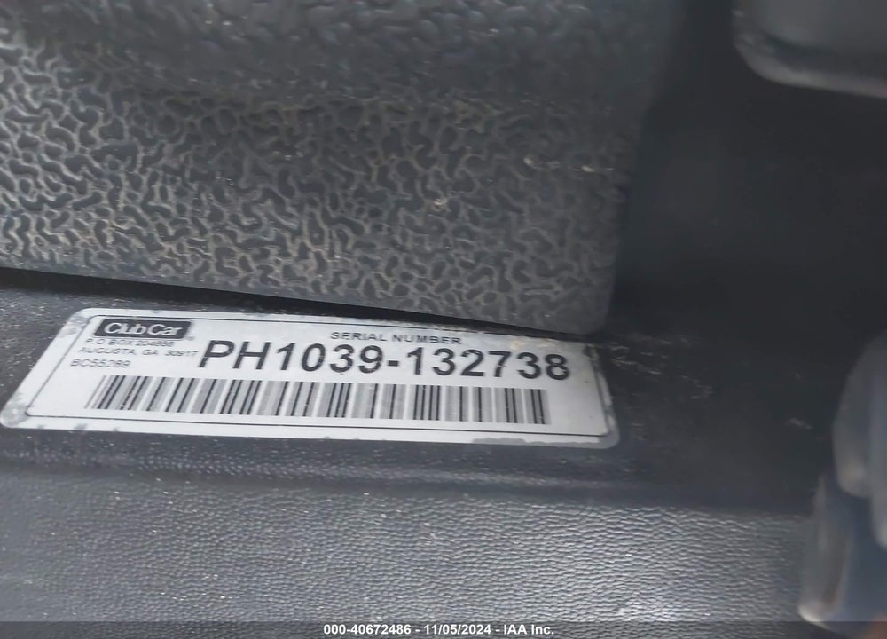 2010 GOLF CART --- VIN: PH1039132738