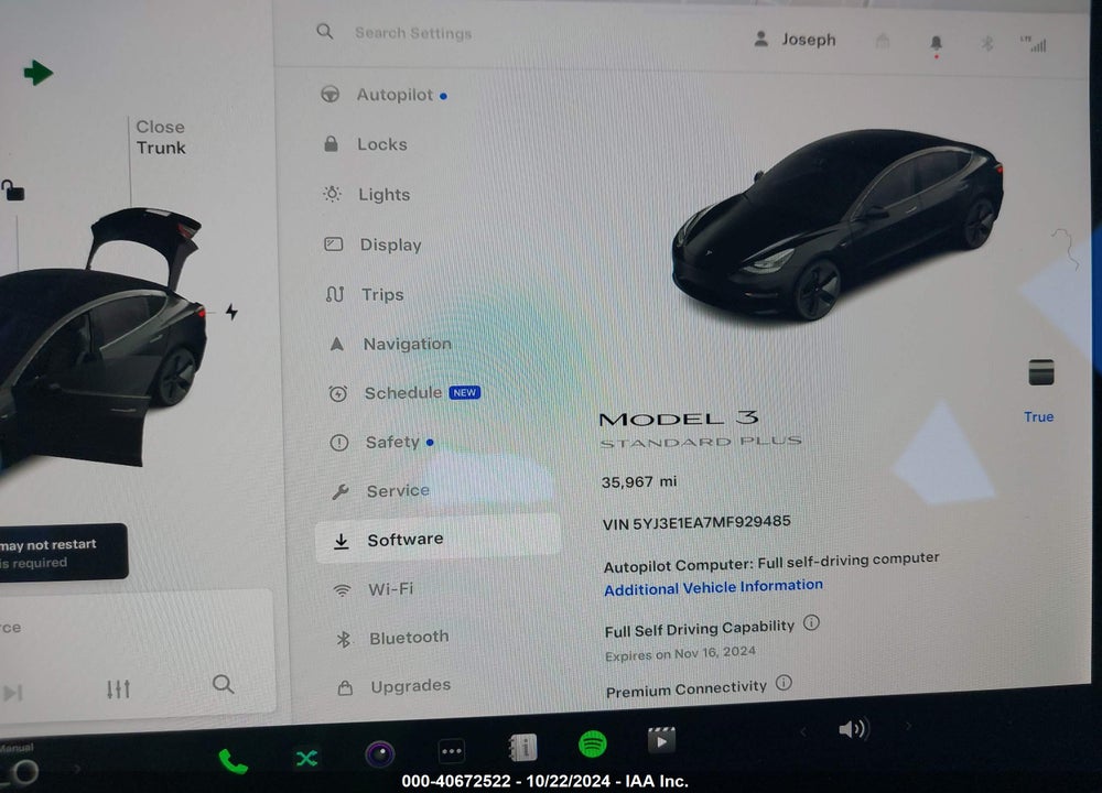 2021 TESLA MODEL 3 STANDARD RANGE PLUS REAR-WHEEL DRIVE VIN: 5YJ3E1EA7MF929485