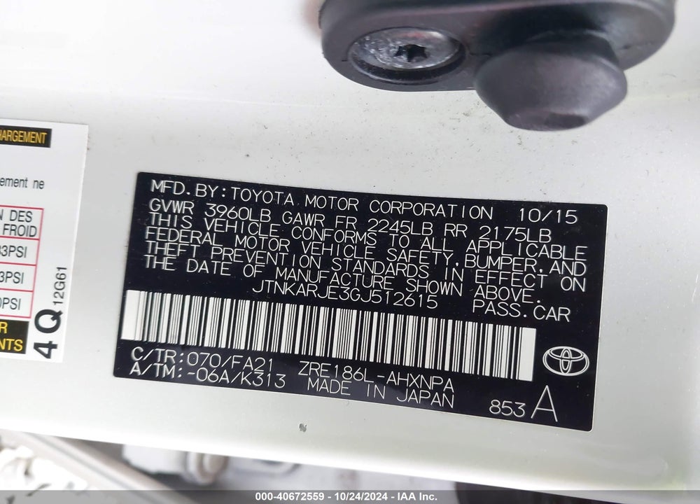 2016 SCION IM VIN: JTNKARJE3GJ512615
