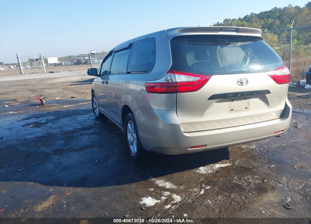2015 TOYOTA SIENNA L 7 PASSENGER VIN: 5TDZK3DC3FS664015