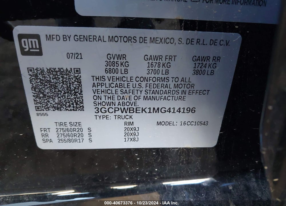 2021 CHEVROLET SILVERADO 1500 2WD SHORT BED CUSTOM VIN: 3GCPWBEK1MG414196