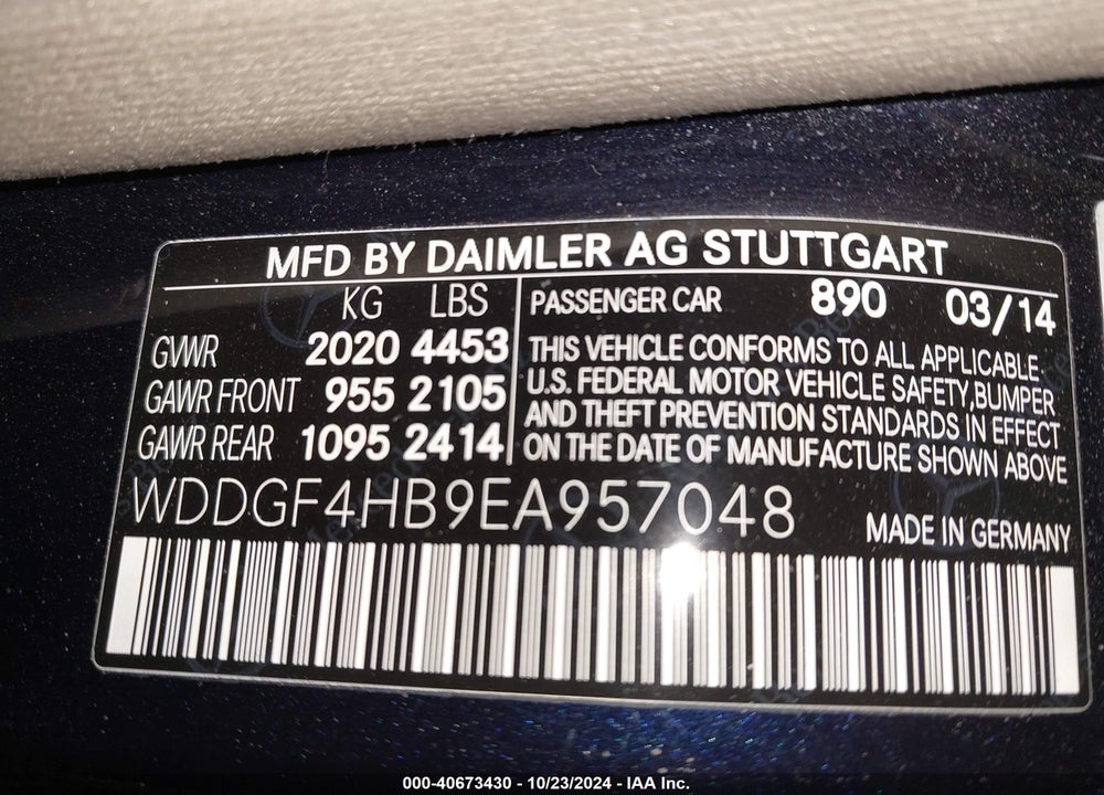 2014 MERCEDES-BENZ C 250 LUXURY/SPORT VIN: WDDGF4HB9EA957048