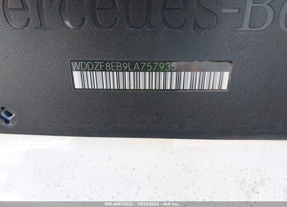 2020 MERCEDES-BENZ E VIN: WDDZF8EB9LA757935