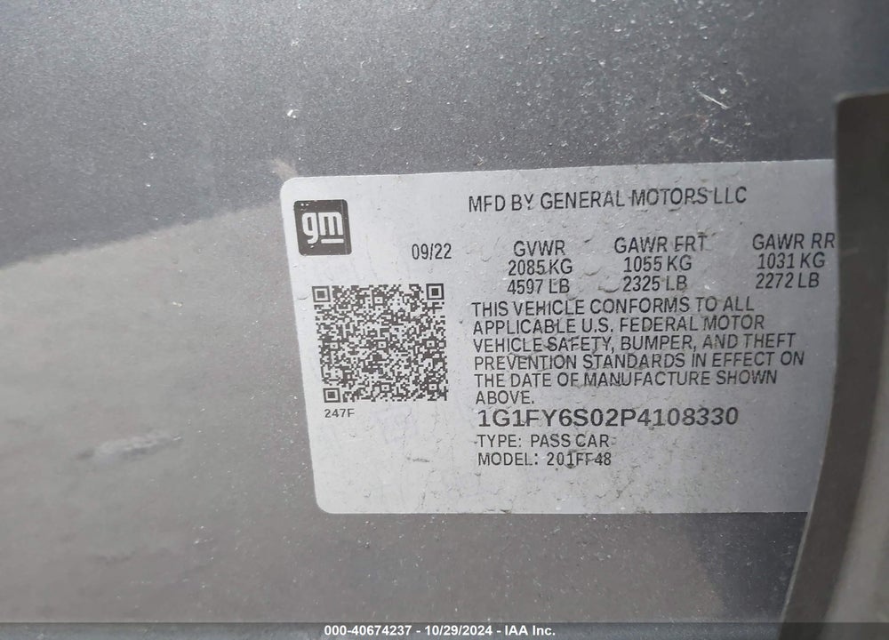 2023 CHEVROLET BOLT EUV FWD LT VIN: 1G1FY6S02P4108330