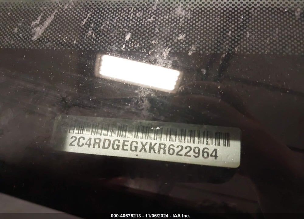 2019 DODGE GRAND CARAVAN GT VIN: 2C4RDGEGXKR622964
