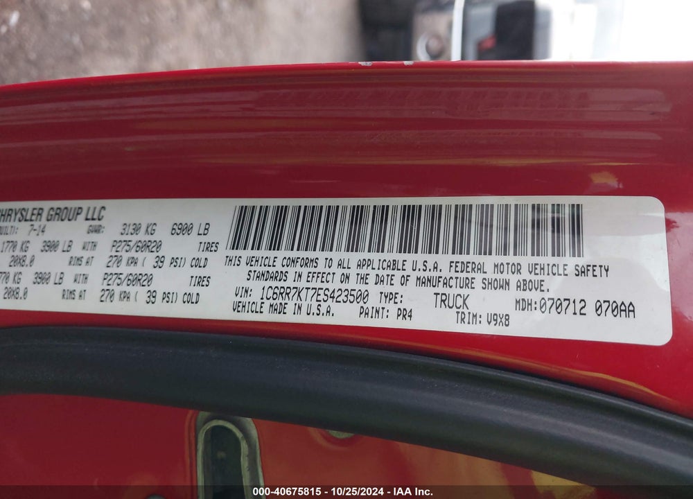 2014 RAM 1500 EXPRESS VIN: 1C6RR7KT7ES423500