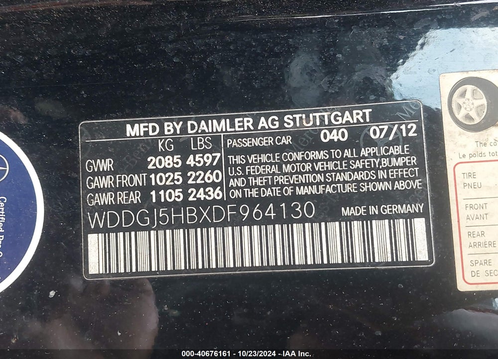 2013 MERCEDES-BENZ C 350 SPORT VIN: WDDGJ5HBXDF964130