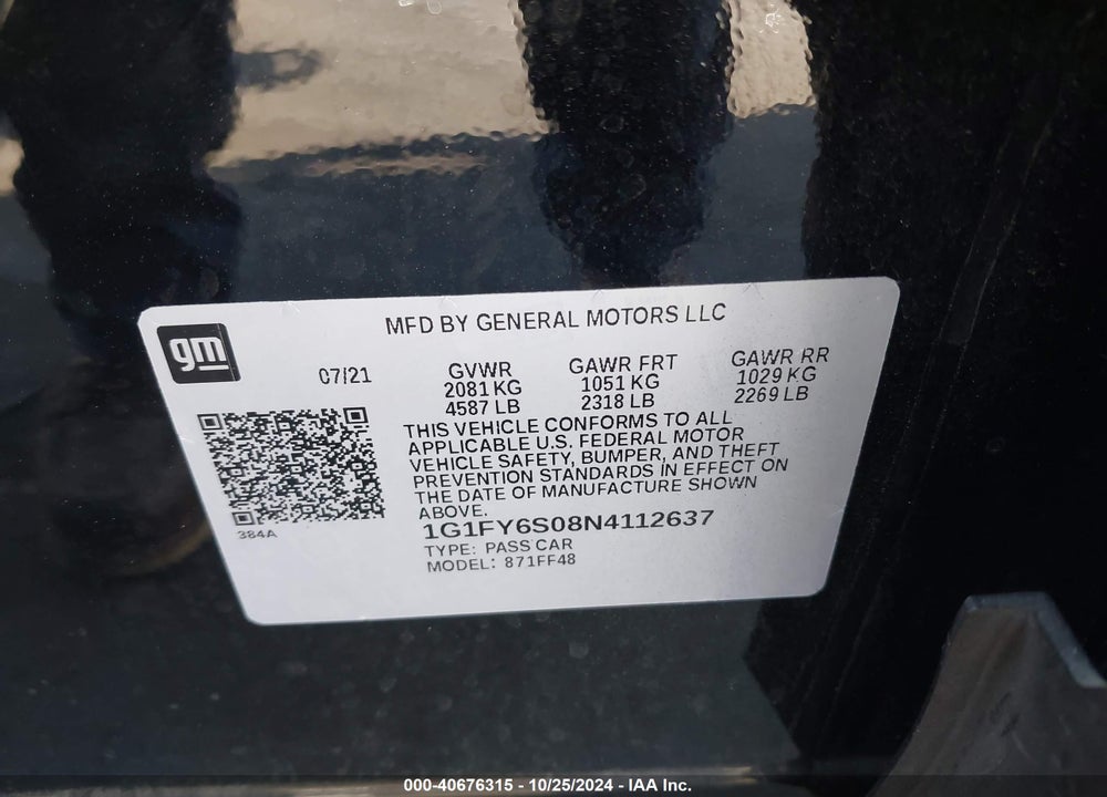 2022 CHEVROLET BOLT EUV LT VIN: 1G1FY6S08N4112637