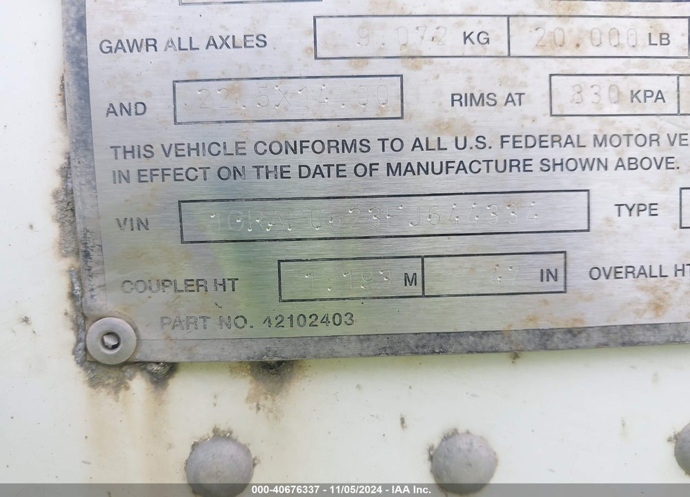 2014 GREAT DANE TRAILERS --- VIN: 1GRAP0623EJ644334