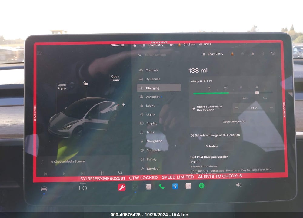 2021 TESLA MODEL 3 LONG RANGE DUAL MOTOR ALL-WHEEL DRIVE VIN: 5YJ3E1EBXMF902581
