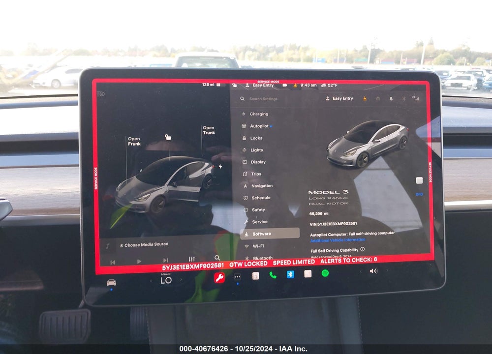 2021 TESLA MODEL 3 LONG RANGE DUAL MOTOR ALL-WHEEL DRIVE VIN: 5YJ3E1EBXMF902581