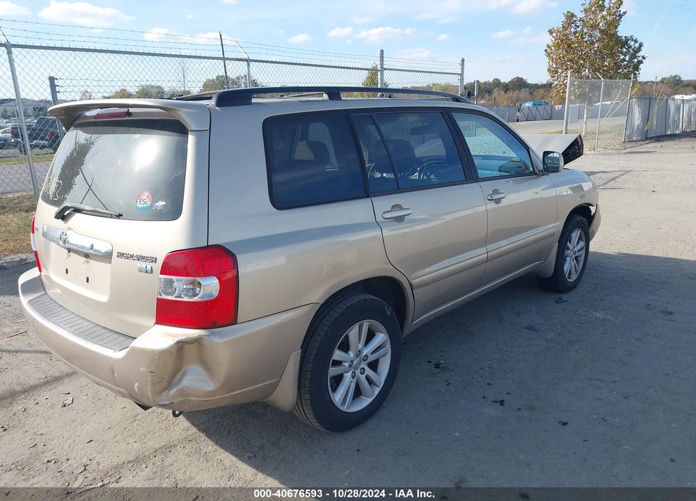 2006 TOYOTA HIGHLANDER HYBRID V6 VIN: JTEDW21A560011504